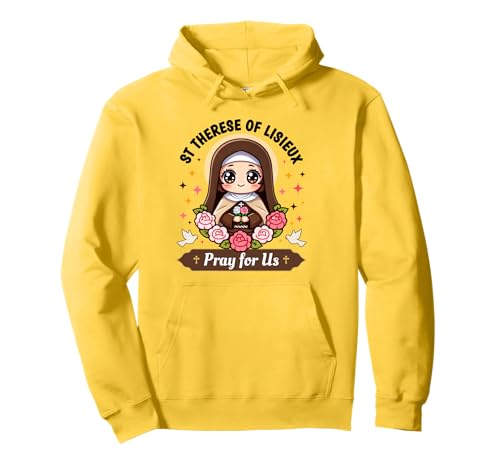 St. Therese von Lisieux Bitte für Uns Katholische Rosen für Kinder Pullover Hoodie St. Therese von Lisieux Bitte für Uns Katholische Rosen für Kinder Pullover Hoodie von Saint Thérèse of Lisieux Christian Creationz