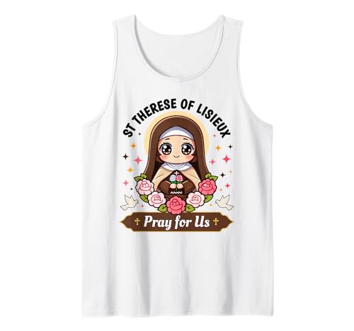 St. Therese von Lisieux Bitte für Uns Katholische Rosen für Kinder Tank Top St. Therese von Lisieux Bitte für Uns Katholische Rosen für Kinder Tank Top von Saint Thérèse of Lisieux Christian Creationz