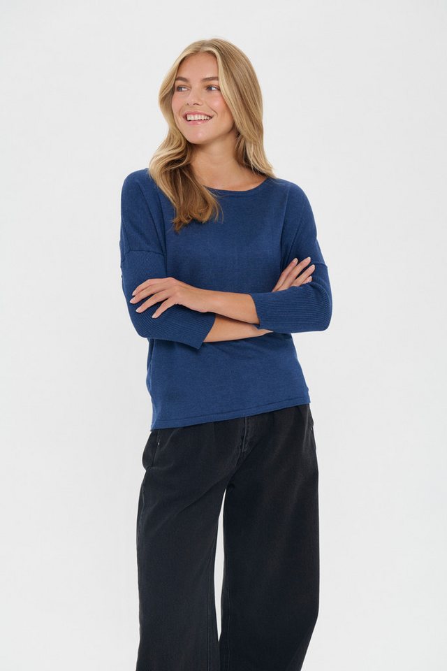 Saint Tropez Rundhalspullover A2561, MilaSZ R-Neck Feinstrick mit Viskose, Casual Fit von Saint Tropez