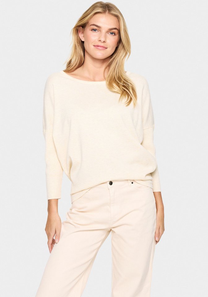 Saint Tropez Rundhalspullover A2561, MilaSZ R-Neck Feinstrick mit Viskose, Casual Fit von Saint Tropez