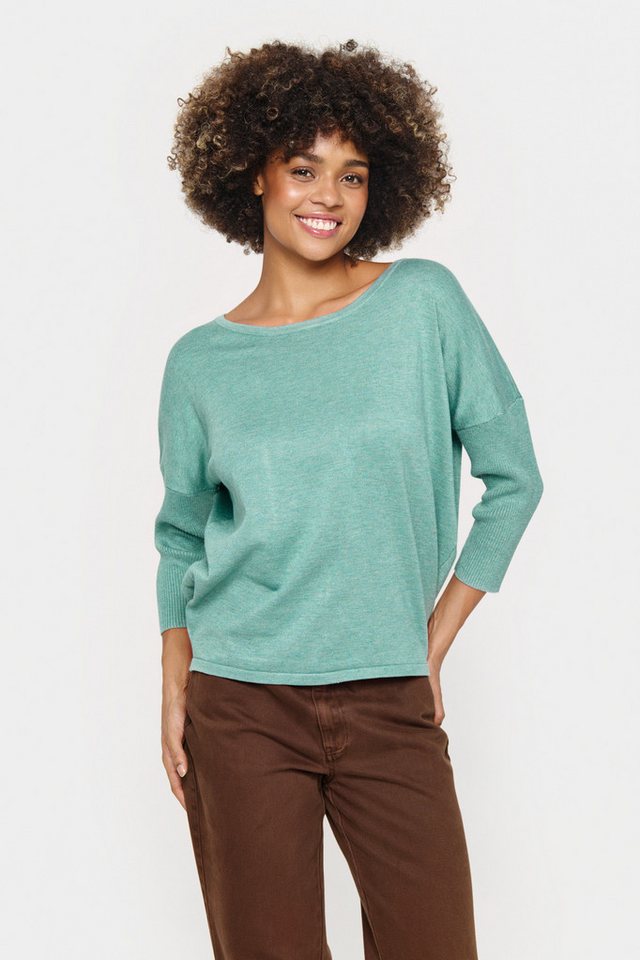 Saint Tropez Rundhalspullover A2561, MilaSZ R-Neck Feinstrick mit Viskose, Casual Fit von Saint Tropez