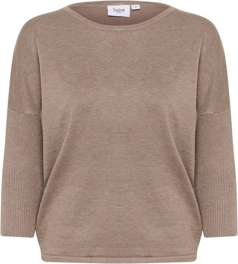 Saint Tropez Rundhalspullover A2561, MilaSZ R-Neck Feinstrick mit Viskose, Casual Fit von Saint Tropez