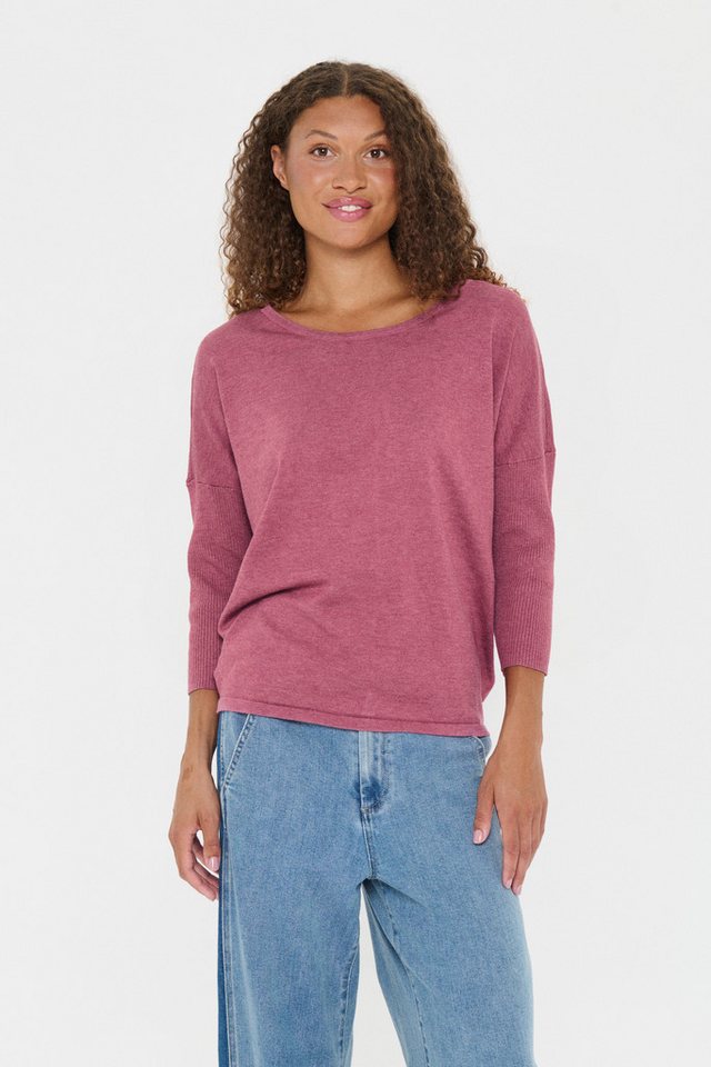 Saint Tropez Rundhalspullover A2561, MilaSZ R-Neck Feinstrick mit Viskose, Casual Fit von Saint Tropez