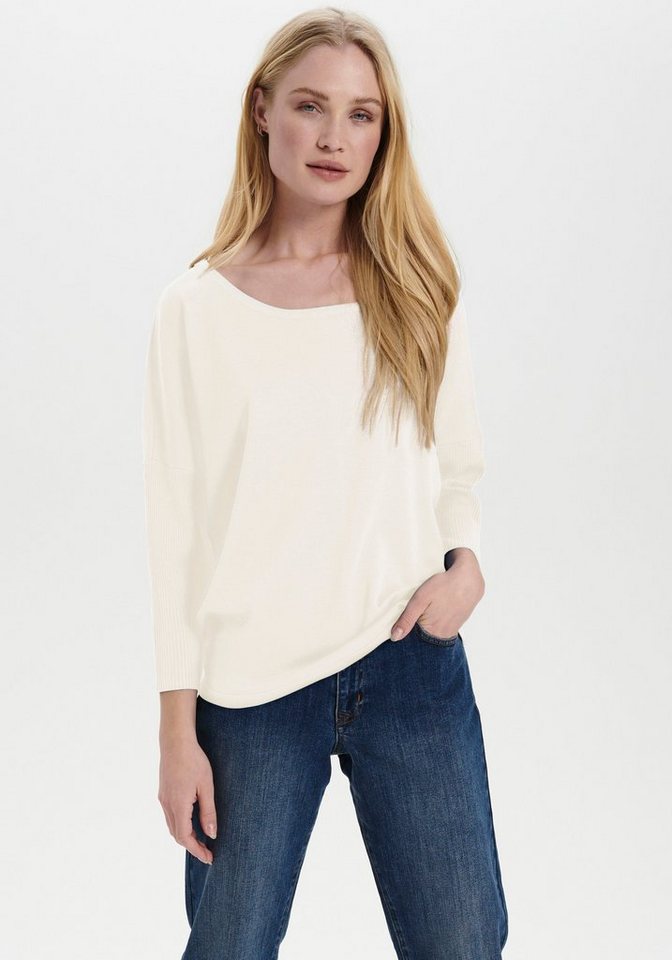 Saint Tropez Rundhalspullover A2561, MilaSZ R-Neck Feinstrick mit Viskose, Casual Fit von Saint Tropez