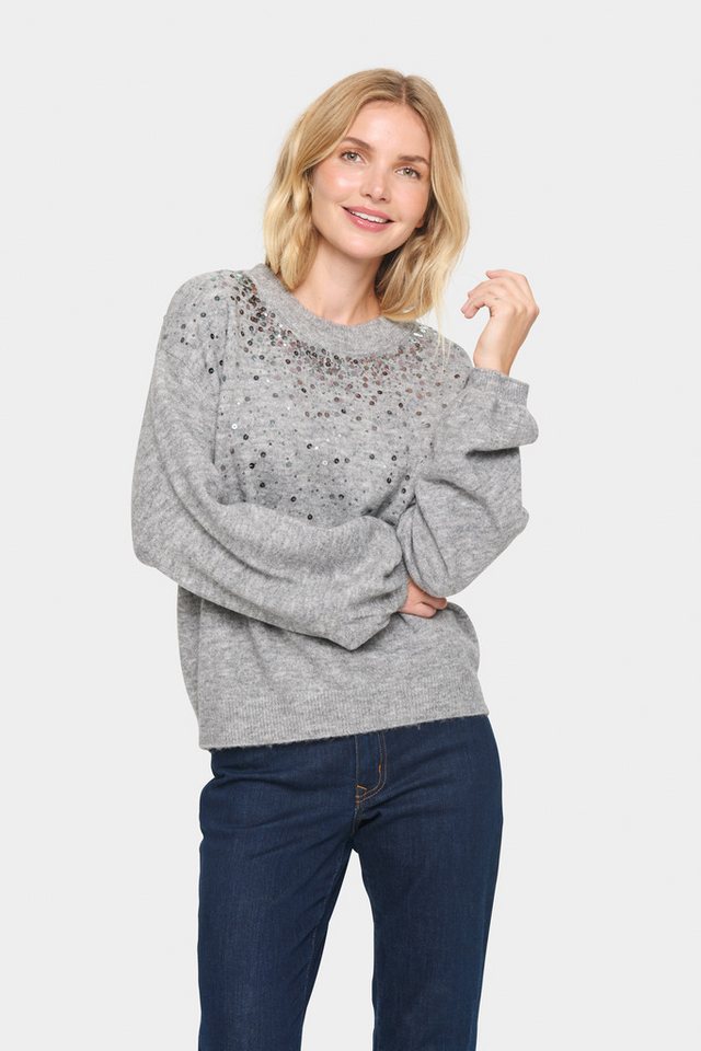 Saint Tropez Strickpullover BarbelSZ Pullover mit Pailletten von Saint Tropez
