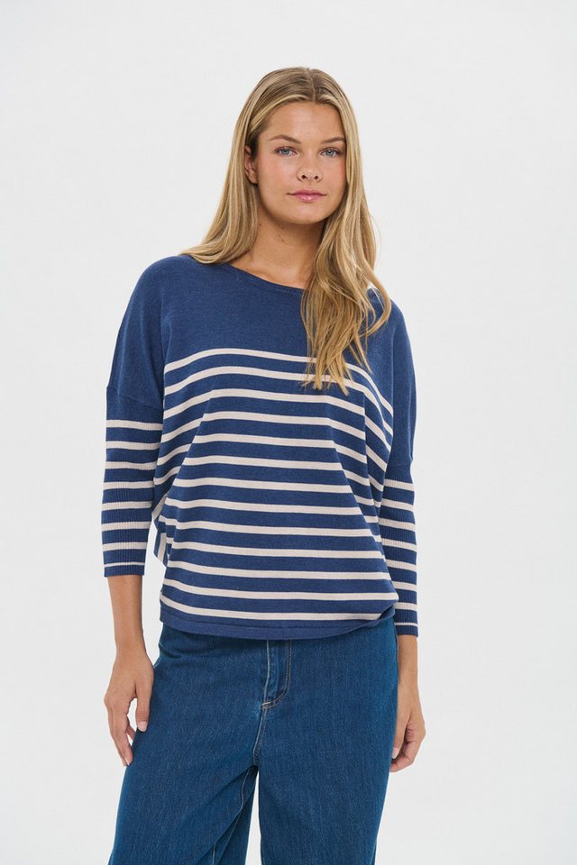 Saint Tropez Strickpullover MilaSZ R-neck Stripe Oversize Fit, Feinstrick, Viskosemischung von Saint Tropez