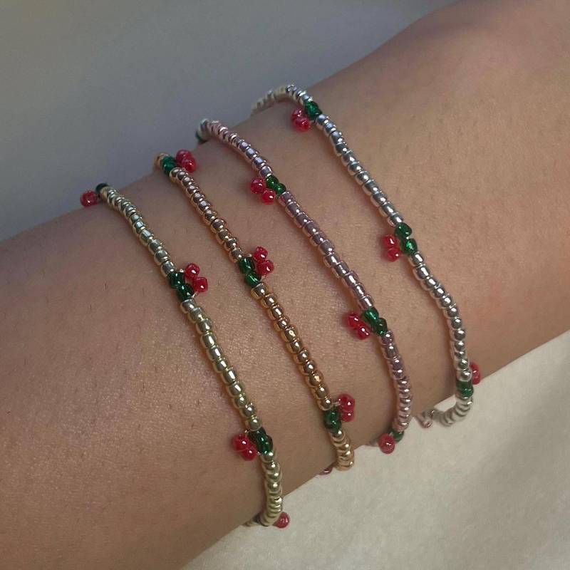 Winter Cherry Perlen Armband & Halskette | Armbänder Für Frauen, Perlenarmbänder, Perlenschmuck, Schmuck Geschenk Sie, Handgemacht von SaintLiliosaJewels