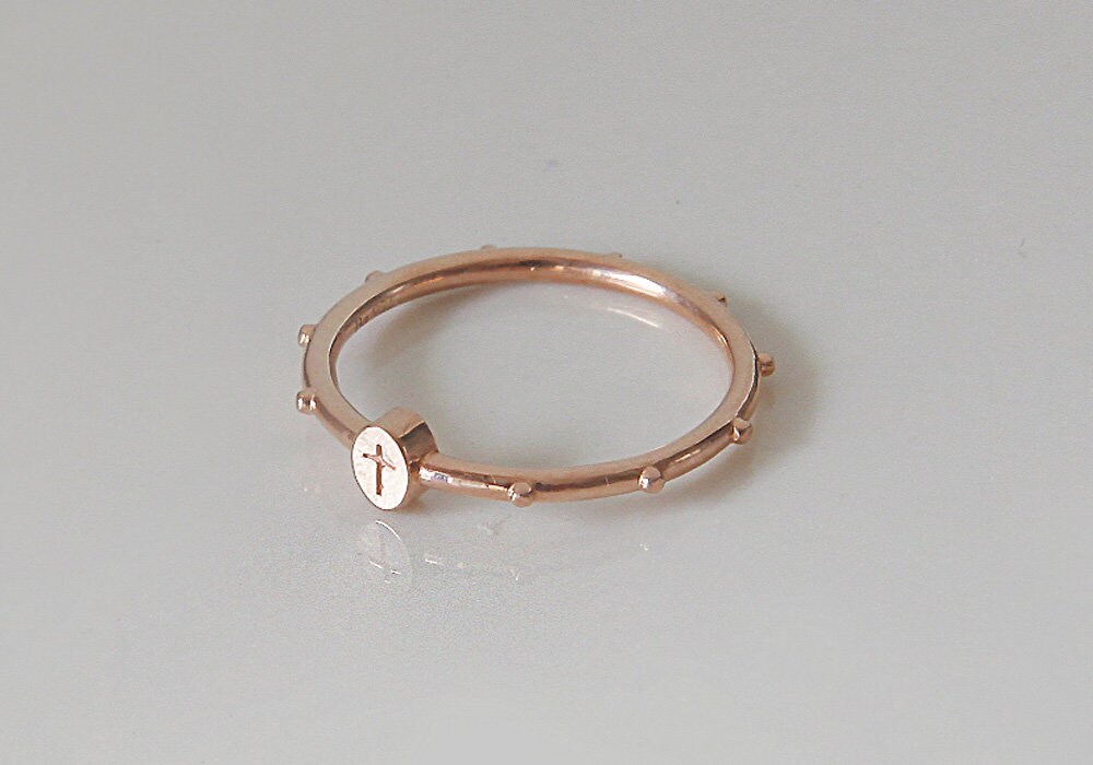 Carmina Rosenkranz Ring, 14K, 18K Gold Kreuz Moderner Rosario Carmina Rosenkranz Ring, 14K, 18K Gold Kreuz Moderner Rosario von SaintMichaelJewelry