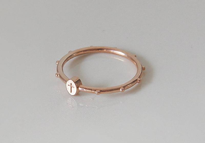 Carmina Rosenkranz Ring, 14K, 18K Gold Kreuz Moderner Rosario Carmina Rosenkranz Ring, 14K, 18K Gold Kreuz Moderner Rosario von SaintMichaelJewelry