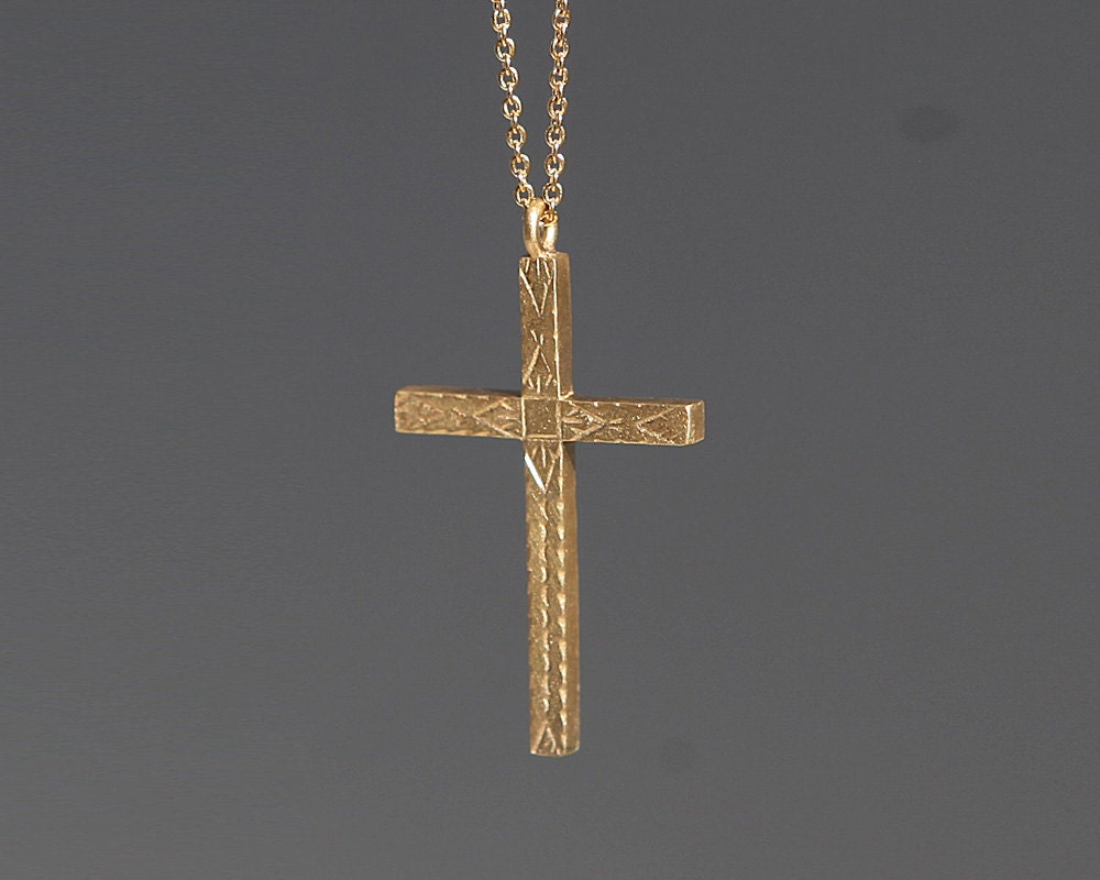 Dreifaltigkeits-Kreuz-Halskette, 14K, 18K Gold Kreuz-Anhänger, Goldkreuz-Anhänger, Handgemachter Kreuzanhänger Dreifaltigkeits-Kreuz-Halskette, 14K, 18K Gold Kreuz-Anhänger, Goldkreuz-Anhänger, Handgemachter Kreuzanhänger von SaintMichaelJewelry