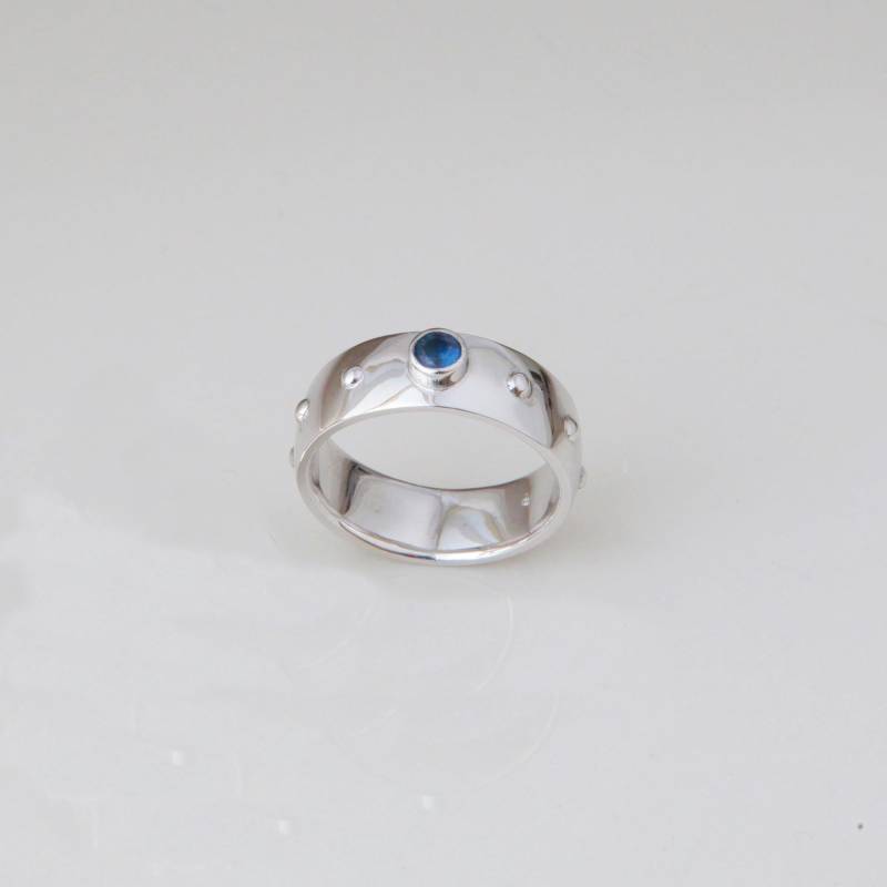 Mark Silber Rosenkranz Ring, Saphir Edelstein, Rubin Bold Band Mark Silber Rosenkranz Ring, Saphir Edelstein, Rubin Bold Band von SaintMichaelJewelry