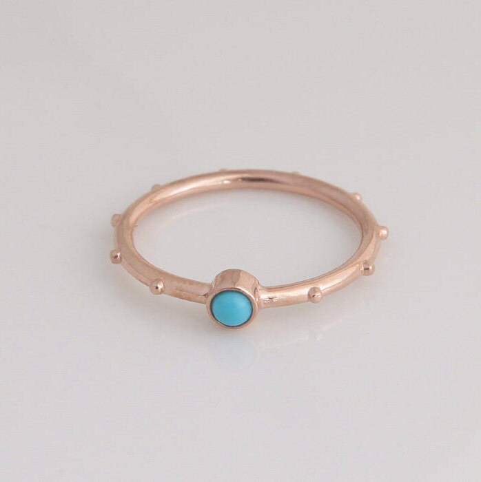Rumino Türkis Rosenkranz Ring, 14K, 18K Gold Dezember Geburtsstein von SaintMichaelJewelry