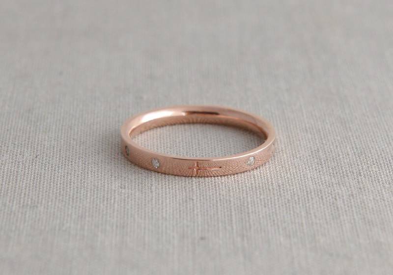 Saint Helena Rosenkranzring Aus Reinem Gold, 14K, 18K Stapelbarer Rosenkranzring, Zierlicher Ring, Schlichtes Design, Rosario von SaintMichaelJewelry