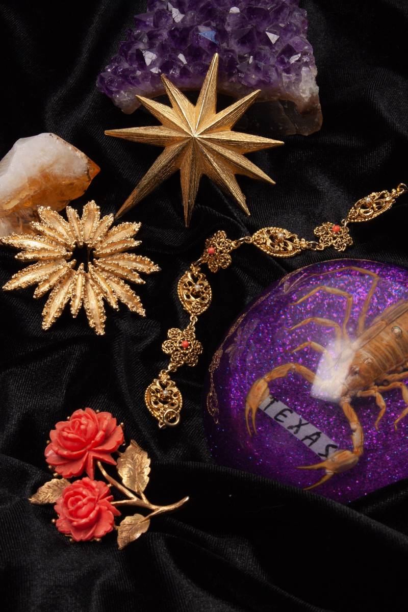 Wunderschöne Anemone Starburst Gold Pin von SaintValiant