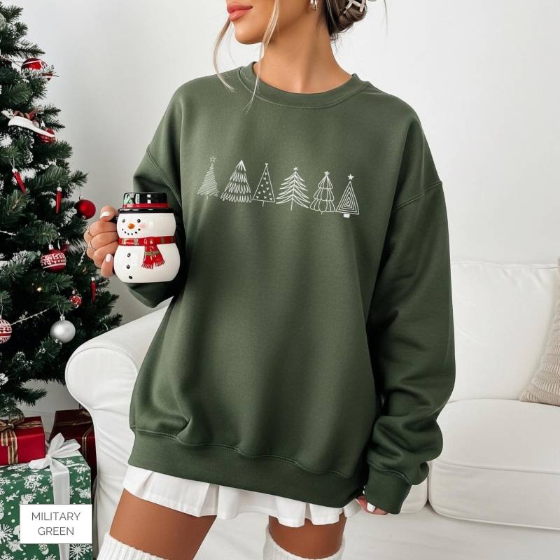 Christmas Sweater | Trees Sweatshirt Cute Holiday Festive Tree Pullover Cozy Xmas Outfit Minimalist Gift Christmas Sweater | Trees Sweatshirt Cute Holiday Festive Tree Pullover Cozy Xmas Outfit Minimalist Gift von SaisonLiebe