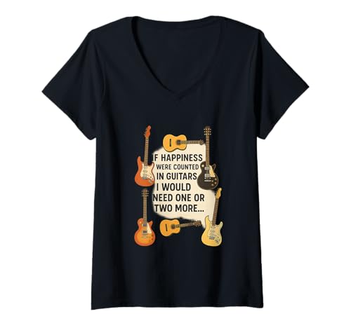Damen Lustige Gitarren-Zitatkunst für Musiker T-Shirt mit V-Ausschnitt Damen Lustige Gitarren-Zitatkunst für Musiker T-Shirt mit V-Ausschnitt von Saiten der Freude