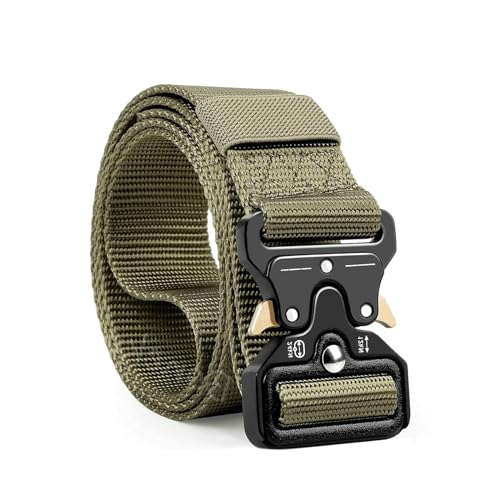 Gürtel Herren Taktischer Gürtel Stoffgürtel Herren Gürtel mit Schnellverschluss Robuste Schnellverschluss-Metallschnalle Riggers Gürtel für Männer für Draussen Sportarten Camping Vatertag(Grün) von Saituo Home