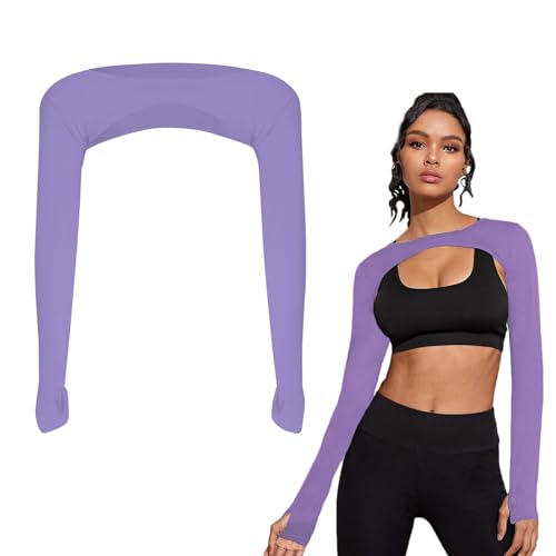 Uv Schutz Kühlende Manschette Eisseide Armstulpen Arm Sleeve,Bequem und Atmungsaktiv,Uv Schutz mit Fingerlöchern,Kurze Sonnenschutzoberteile,Unisex,Geeignet zum Bergsteigen,Fahren,Angeln usw(Lila) von Saituo Home