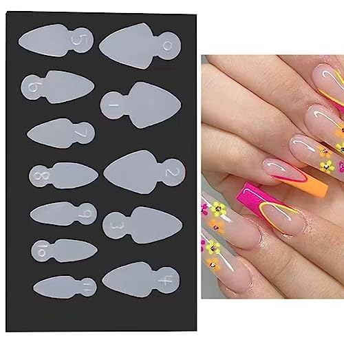 12 Stück doppelseitige französische Nagelformen, Aufkleber, Kunstharz, französische Linie, Aufkleber, Nagelverlängerungsformen, Führungsaufkleber für Nageldesign, Nagelform, Aufkleber für Acrylnägel, von Saiyana