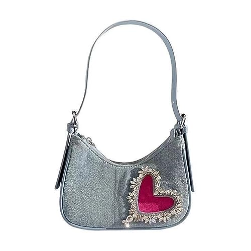 2023 Neue Schulter Taschen Unterarm Tasche Taschen Achselhöhle Tasche Für Mädchen Frauen Trendy Handtasche Diamant Herz Tote von Saiyana