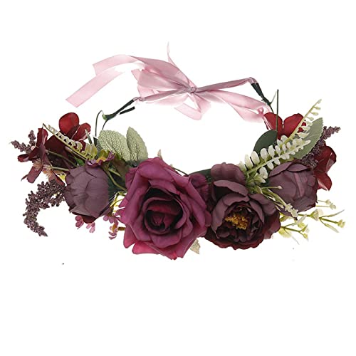 Bohemian-Blumen-Haarschmuck, floraler Haarreif, Stoff, Prinzessinnenkopfschmuck, Hochzeits-Haarschmuck, Blumenstirnband für Damen von Saiyana