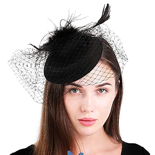 Damen Fascinator Stirnband Cocktail Stirnband Fascinator Schleier Mesh Feder Fascinator Tea Party Fascinator Pillbox von Saiyana