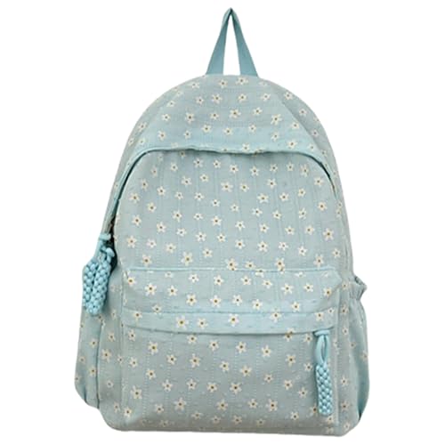 Damen Rucksack Studenten Schulrucksack Blumendruck Rucksack Lässige Tagesrucksäcke Ästhetischer Rucksack Für Mädchen Reiserucksack von Saiyana