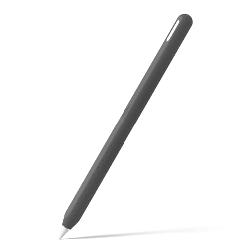 Dünne Silikonhülle für Pencil 2. Protektoren, perfekte Passform, sturzsicher und leicht, Silikon-Griffhülle für Männer und Frauen, die Bleistift verwenden, dunkelgrau von Saiyana