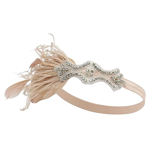 Feder-Stirnband, Pailletten-Stirnband für Maske, Party, Federn, Fascinator, Stirnband, Cocktail-Kopfbedeckung, Haarschmuck für Mädchen und Frauen von Saiyana