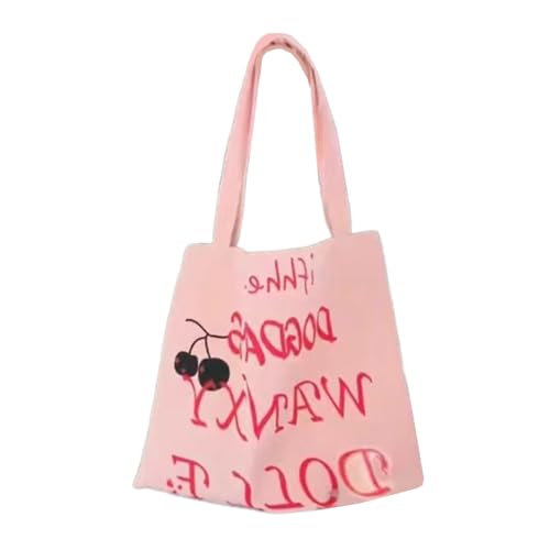 Frauen Brief Drucken Schulter Tasche Leinwand Handtaschen Weibliche Große Kapazität Casual Tasche Student Schule Tasche Für Shopping Reisen von Saiyana