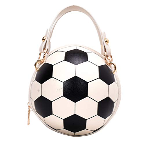 Frauen Mädchen Fußball Volleyball Runde PU Leder Handtasche Kette Schulter Umhängetasche Satchel Tote Geldbörse von Saiyana