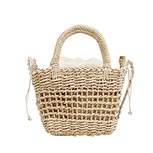 Gewebte Handtasche Damen Handtasche Umhängetasche Stroh Eimer Tasche Handgemachte Schultertasche Für Strandparty von Saiyana