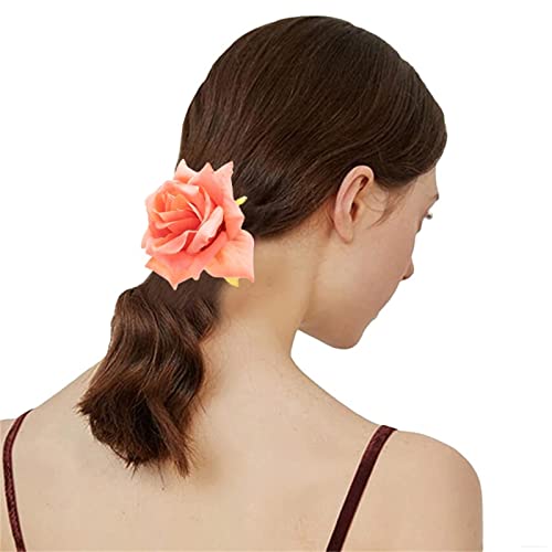 Haargummis mit Rosenblüten für Damen, Pferdeschwanz-Halter, Blumen-Haargummi, elastisches Band, Blumen-Haargummis für Frauen von Saiyana