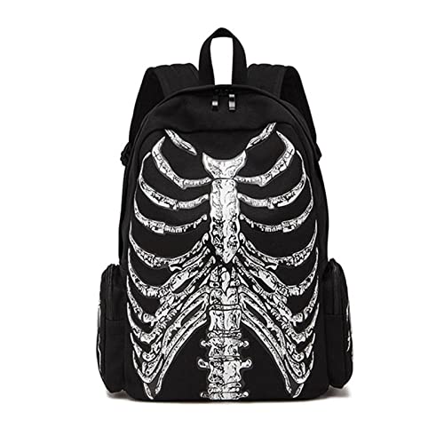 Halloween Schulrucksack Für Teenager Und Mädchen Mehrere Taschen Schultasche Studenten Tagesrucksack Totenkopf Skelett Bedruckte Büchertasche Reisetasche Halloween Schulrucksack Für Teenager Und Mädchen Mehrere Taschen Schultasche Studenten Tagesrucksack Totenkopf Skelett Bedruckte Büchertasche Reisetasche von Saiyana