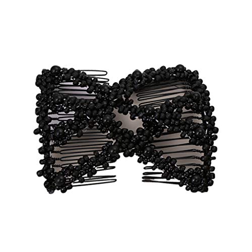 Handgemachte Twist Rhombus Perlen Magische Haar Seitenkämme Für Damen Schmuck Dehnbares Styling Doppel Clips Haarnadeln Pferdeschwanz Brötchen Maker von Saiyana