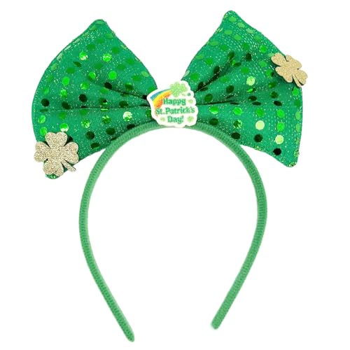 Irisches grünes Haarband für Erwachsene, mit Pailletten, Schleife, Kleeblatt, Glitzer-Puder, Patricks-Tag, Stirnband, Karneval, Haarreifen, Kleeblatt, Stirnband für Damen, Kleeblatt, Laufstirnband Irisches grünes Haarband für Erwachsene, mit Pailletten, Schleife, Kleeblatt, Glitzer-Puder, Patricks-Tag, Stirnband, Karneval, Haarreifen, Kleeblatt, Stirnband für Damen, Kleeblatt, Laufstirnband von Saiyana