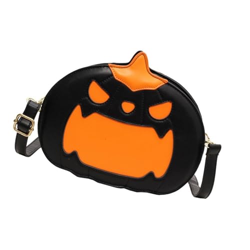 Neuheit Halloween Devil Pumpkin Umhängetasche Für Damen Mit Weichem Polyesterfutter Verstellbarem Riemen PU Umhängetasche von Saiyana