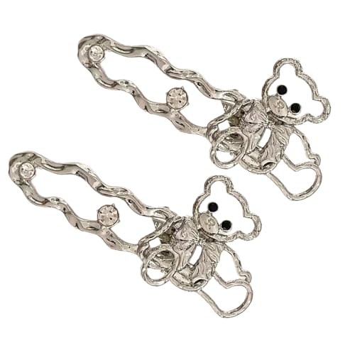 Saiyana 1 Paar elegante flüssige Katzen Augenstein Schmetterling Haarclip Hollowout entwirft Haare Barrette für Frauen und Teena(Bären-Haarspange) von Saiyana