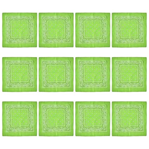 Saiyana 12 Stück Kopftuch mit Cashew-Blumendruck, großes quadratisches Kopftuch, modisches Bandana-Kopftuch für Outdoor-Aktivitä(Fruchtgrün) von Saiyana