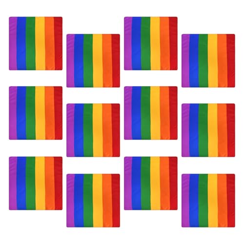 Saiyana 12 Stück Regenbogen-Muster-Kopftuch, Outdoor-Radsport-Schal, atmungsaktiv, Unisex-Kopftuch, stilvolles Haar-Accessoire(Stil 1) von Saiyana