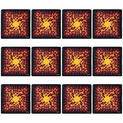 Saiyana 12 Stück quadratisches Taschentuch mit Flammendruck, leichtes Kopftuch mit Totenkopfmuster für Sport und Alltag(Stil 1) von Saiyana