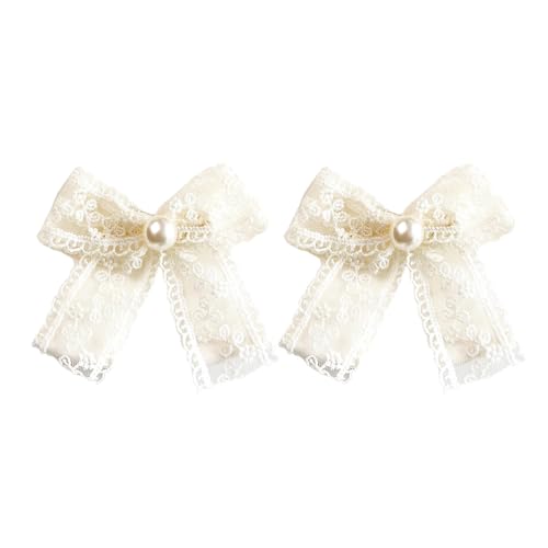 Saiyana 1pc/2PCS Französisch Stil Spitze Bowknot Haar Clip/Kiefer Clip Bankette Party Haar Seil für mädchen Fotografieren Frühli(Entenschnabelclip, 1 Paar) von Saiyana