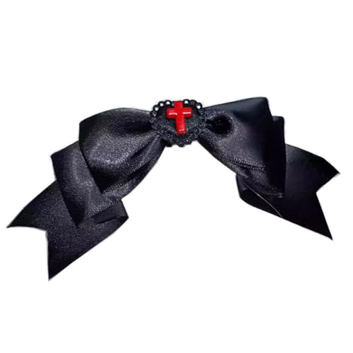 Saiyana 1pc Punk Styles Herz Bögen Haare Clip Cosplay Haarstücke Party Kopfbedeckung für Frauen, die einzigartige Modeaccessoire(Schwarz) von Saiyana