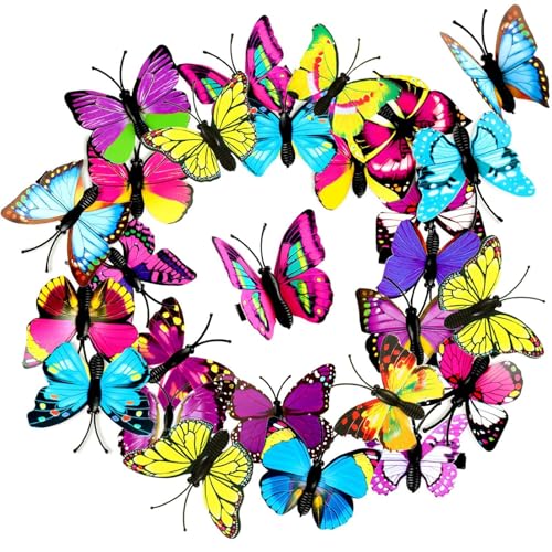 Saiyana 24pcs realistischer Schmetterlingshaarclip mit verschiedenen Farbbarrettes für Frauen täglich und formelles Event von Saiyana