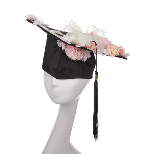 Saiyana Abschlusshut mit realistischer, für Erwachsene, Bachelor-Kappen, College-Doktor, Teenager, Unisex, Abschlussfeier,(Rosa) von Saiyana