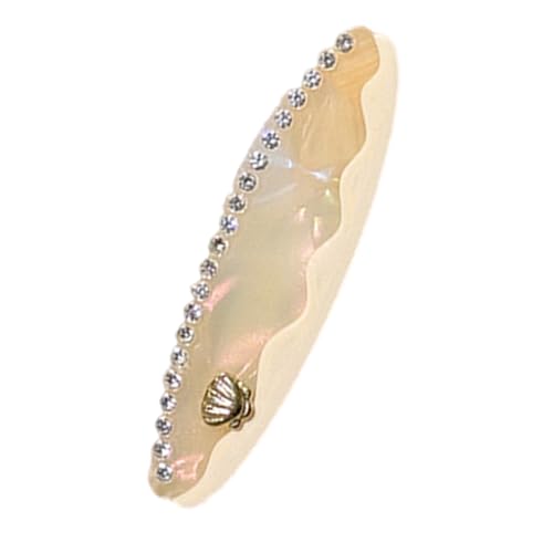 Saiyana Acetat herzgeformte Haare Clip Mode Französisch Haar Barrettes Haarnadel Strand Ferienhaarzubehör für Frauen Mädchen(Beige, Muschel) von Saiyana
