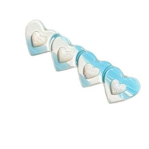 Saiyana Acetat herzgeformte Haare Clip Mode Französisch Haar Barrettes Haarnadel Strand Ferienhaarzubehör für Frauen Mädchen(Blau, Liebe) von Saiyana