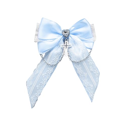 Saiyana Band Bowknot Haar Clip Seite Clip Haarspangen Frauen Pferdeschwanz Weibliche Haar Bögen Maskeraden Party Kopfsch(Blau) von Saiyana