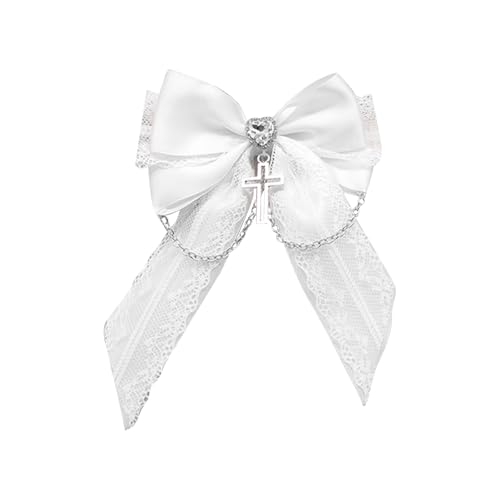 Saiyana Band Bowknot Haar Clip Seite Clip Haarspangen Frauen Pferdeschwanz Weibliche Haar Bögen Maskeraden Party Kopfsch(Weiß) von Saiyana