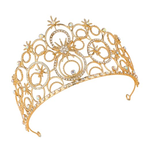 Saiyana Blingbling Hair Hoop Prinzessin Mädchen Geburtstagsfeier Elegantes Festzug Wassertropfen Kristall Mädchen König Kostüm K(Gold) von Saiyana
